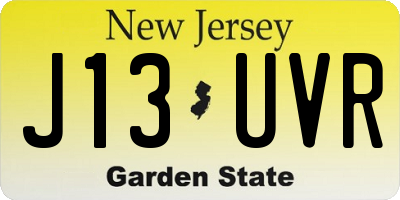 NJ license plate J13UVR