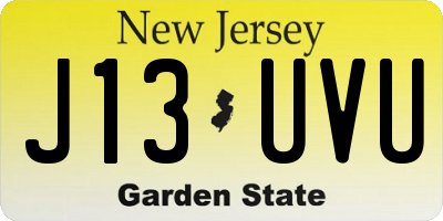 NJ license plate J13UVU
