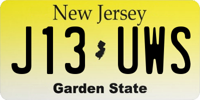 NJ license plate J13UWS