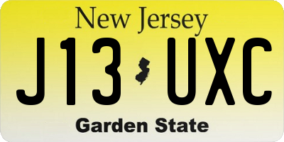 NJ license plate J13UXC