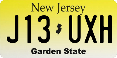 NJ license plate J13UXH