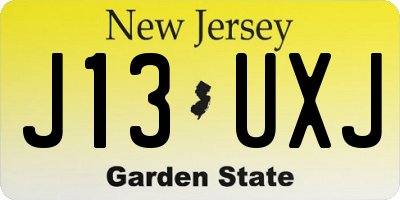 NJ license plate J13UXJ