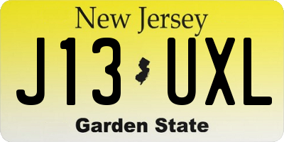 NJ license plate J13UXL