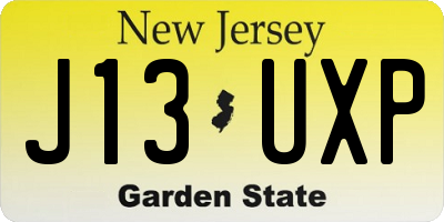 NJ license plate J13UXP