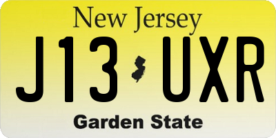 NJ license plate J13UXR