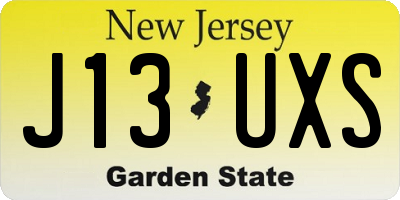NJ license plate J13UXS