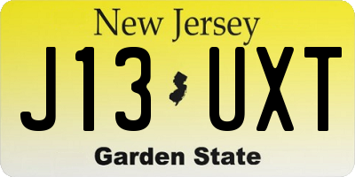 NJ license plate J13UXT