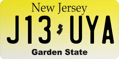 NJ license plate J13UYA
