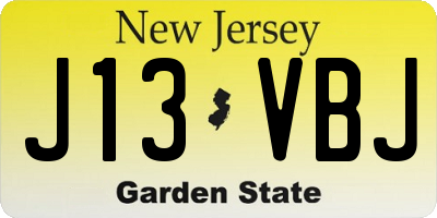 NJ license plate J13VBJ