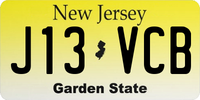 NJ license plate J13VCB