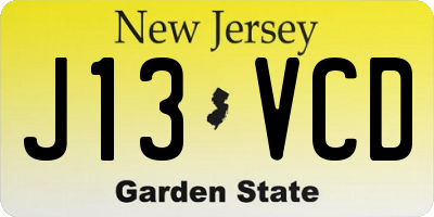 NJ license plate J13VCD