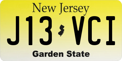 NJ license plate J13VCI