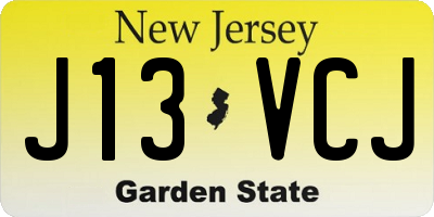 NJ license plate J13VCJ