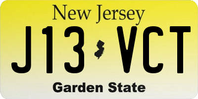 NJ license plate J13VCT