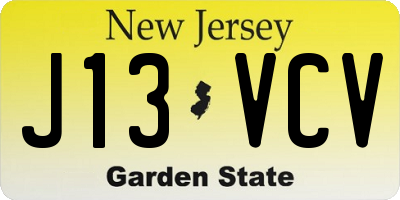 NJ license plate J13VCV