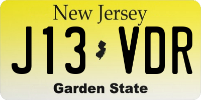 NJ license plate J13VDR