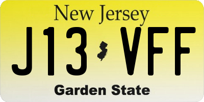 NJ license plate J13VFF