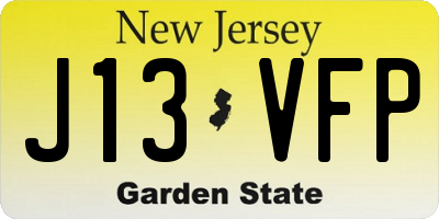 NJ license plate J13VFP