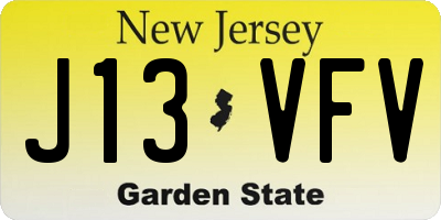NJ license plate J13VFV