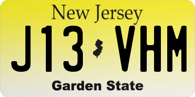 NJ license plate J13VHM