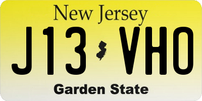 NJ license plate J13VHO