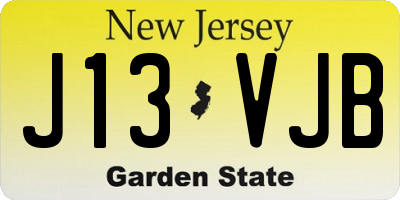 NJ license plate J13VJB