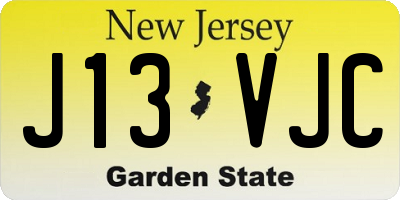 NJ license plate J13VJC