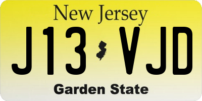 NJ license plate J13VJD