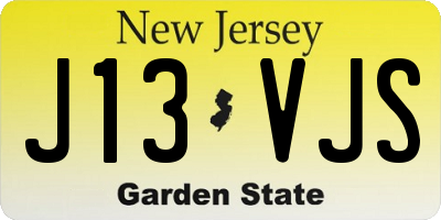 NJ license plate J13VJS