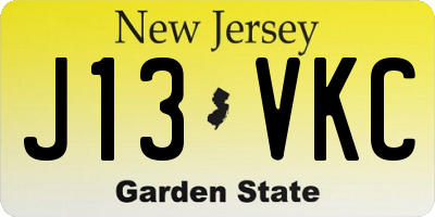 NJ license plate J13VKC