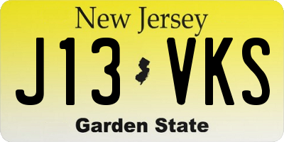 NJ license plate J13VKS