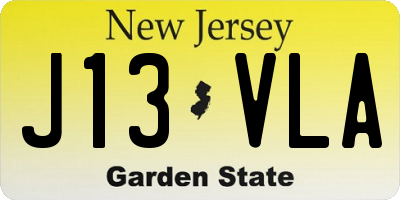 NJ license plate J13VLA