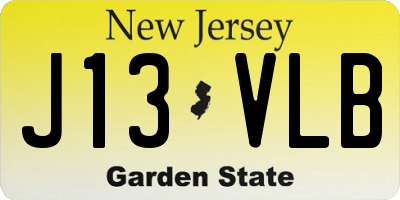 NJ license plate J13VLB