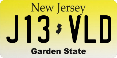 NJ license plate J13VLD