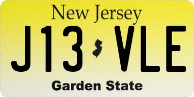 NJ license plate J13VLE