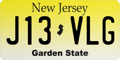 NJ license plate J13VLG