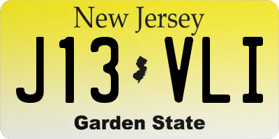 NJ license plate J13VLI