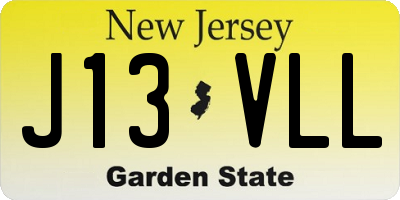 NJ license plate J13VLL