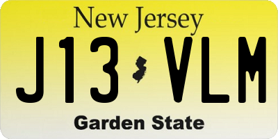 NJ license plate J13VLM