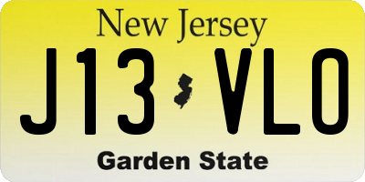 NJ license plate J13VLO