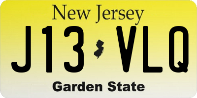 NJ license plate J13VLQ