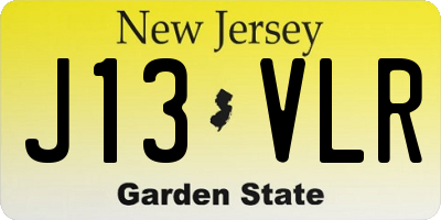 NJ license plate J13VLR