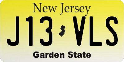 NJ license plate J13VLS