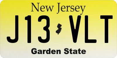 NJ license plate J13VLT