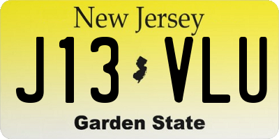 NJ license plate J13VLU