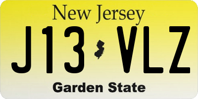 NJ license plate J13VLZ