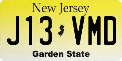 NJ license plate J13VMD