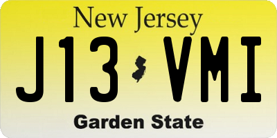 NJ license plate J13VMI