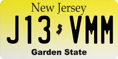 NJ license plate J13VMM
