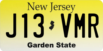 NJ license plate J13VMR